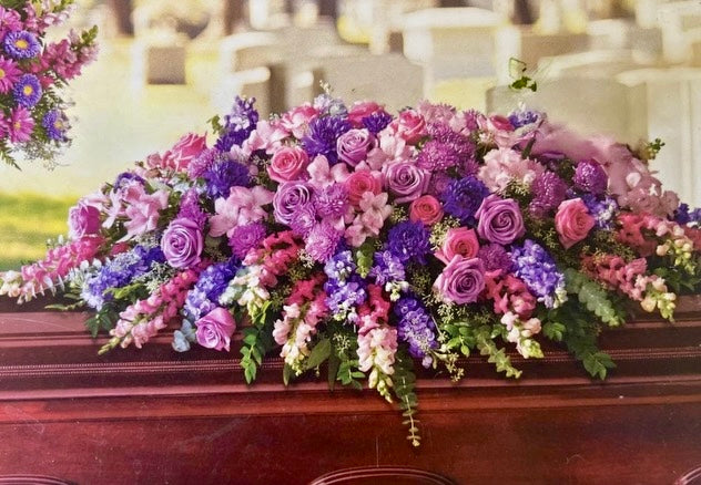 Lavender Garden Casket Spray