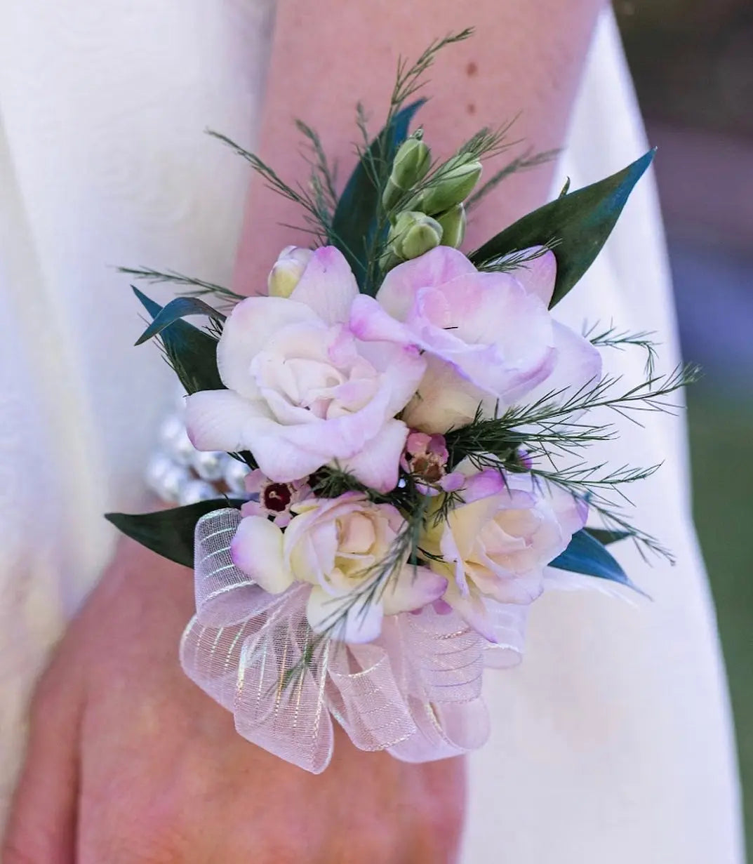 Freesia Wrist Corsage Branching Out Florists
