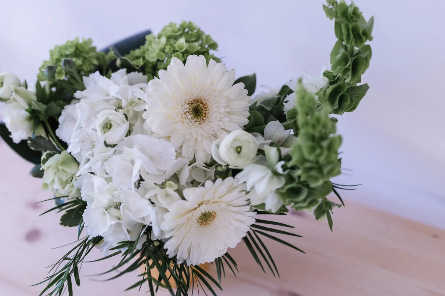 Designers Choice White and Green Palette Arrangement Branching Out Florists