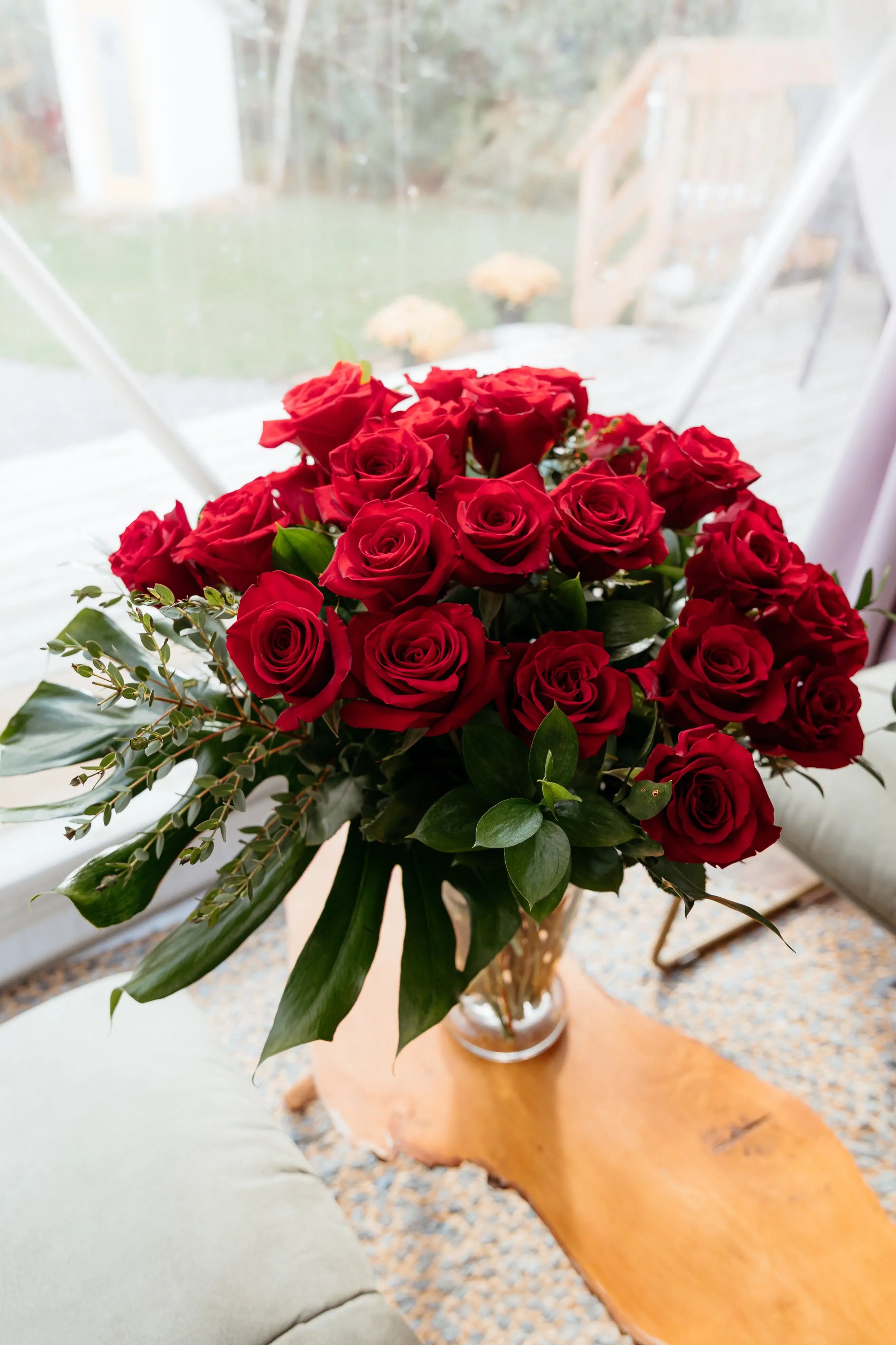 Luxury Two Dozen Roses in Vase Branching Out Florists